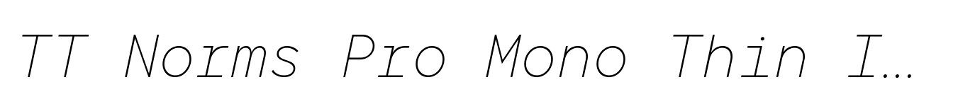 TT Norms Pro Mono Thin Italic